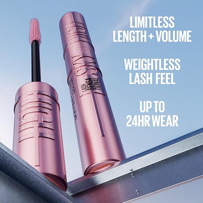 Maybelline Mascara, Lash Sensational Sky High Volumizing & Thickening, Eyelash Lengthening, Flake-Free Formula, Washable Mascara Infused with Bamboo Extract, Full Volume Mascara, Colour: Black