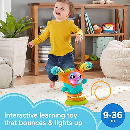 Fisher-Price DJ Bouncin’ Beats UK version, Baby Toys 12+ Months | Baby Sensory Toys for 1 Year Old Boys | Musical Toys for 1 Year Old Girls | Babies 1st Birthday Gifts for Girls | 9-36m, HJP92 Fisher-Price