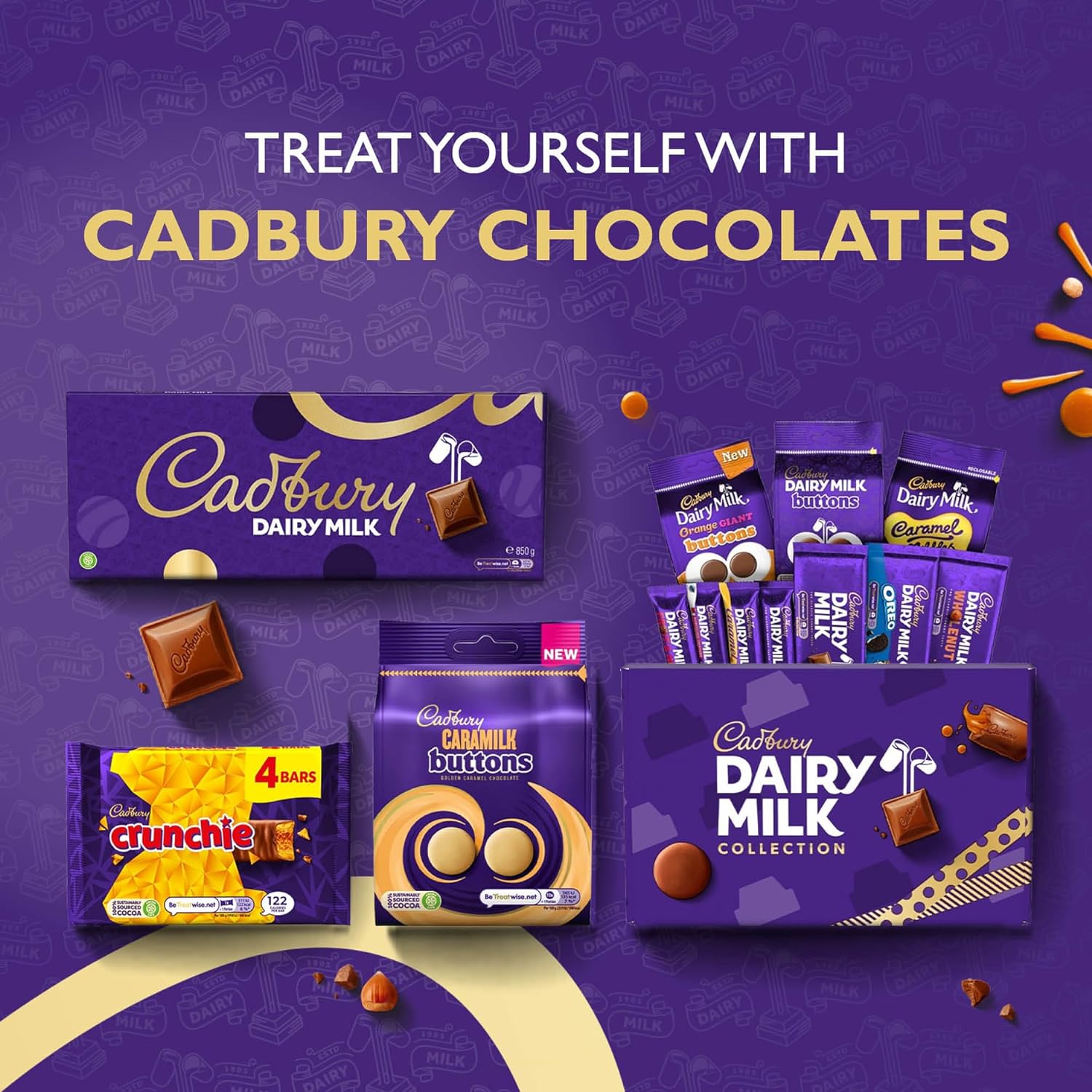 Cadbury Wispa Gold Chocolate Bar, Textured Milk Chocolate with Soft Caramel Centre, 48g (PACK OF 48) Cadbury