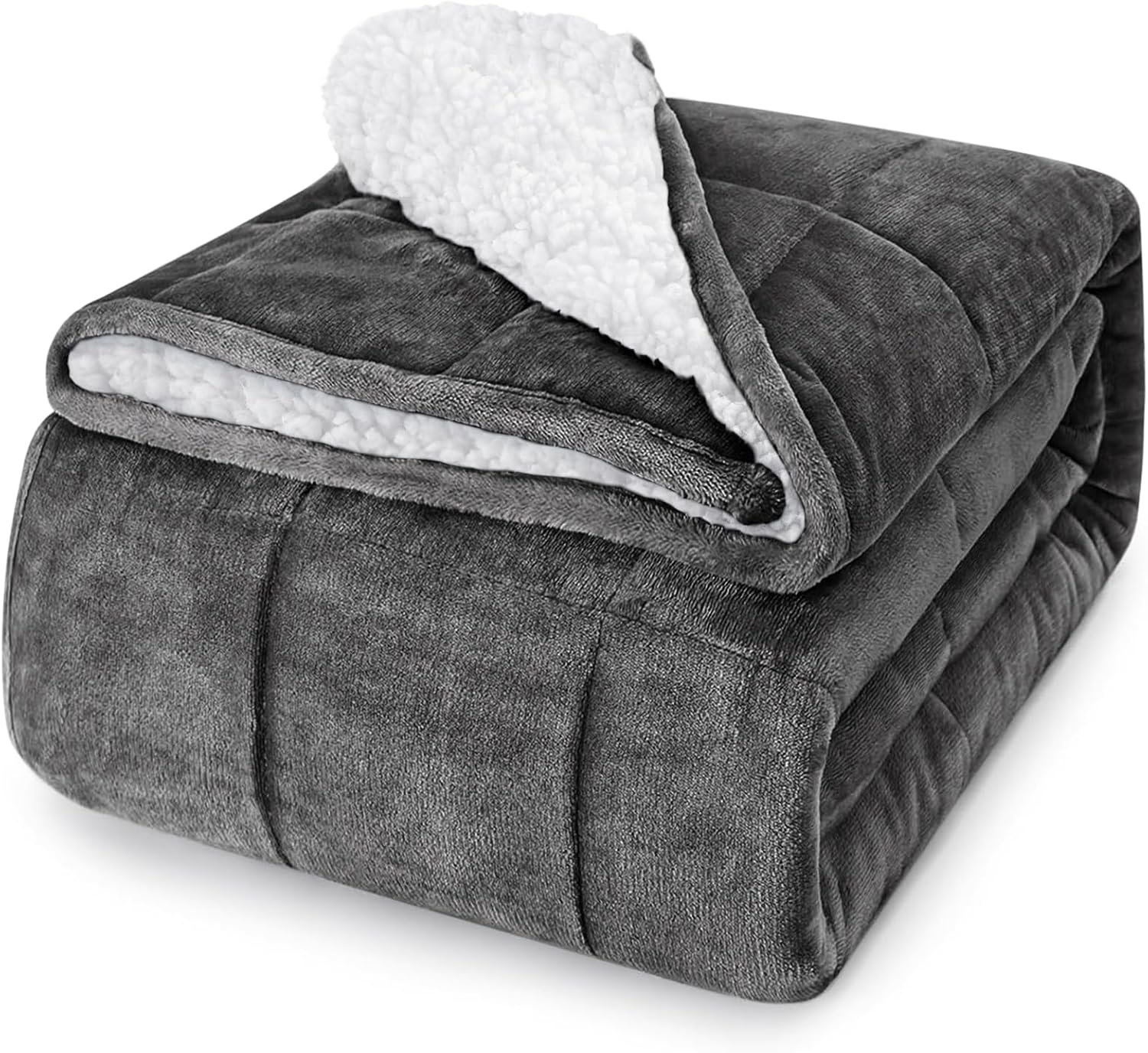 CYMULA Weighted Lap Blanket for Adults, Weighted Lap Pad Blanket for All Seasons (29" x 24" 7lbs, Purple) Travel Office Nap, Small Weighted Blanket for Sleeping