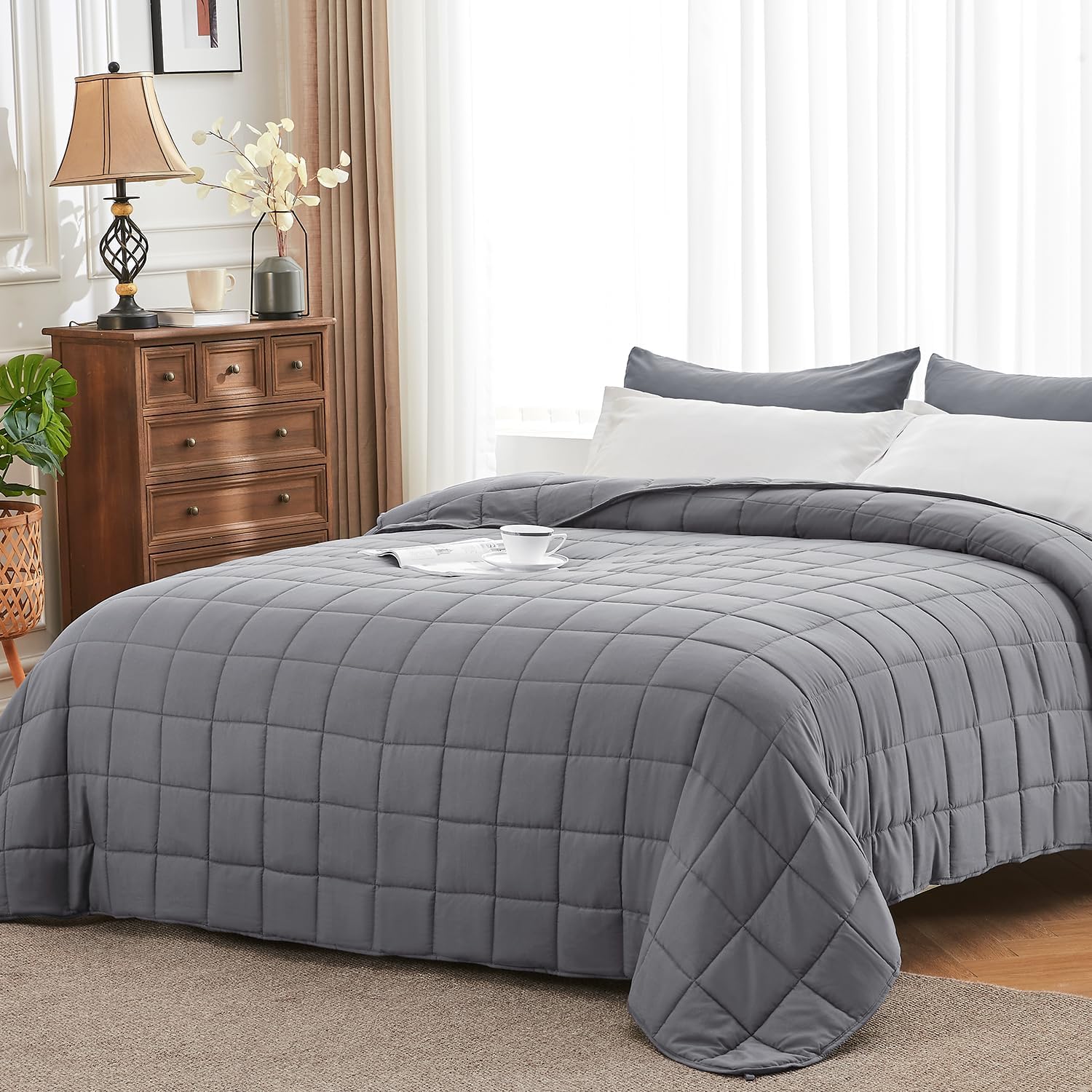 Weighted Lap Blanket for Adults 5lbs, 24"x29" Cooling Heavy Blanket, Portable Travel Weighted Blankets, Soft Small Blankets for Sleeping, Navy Blue