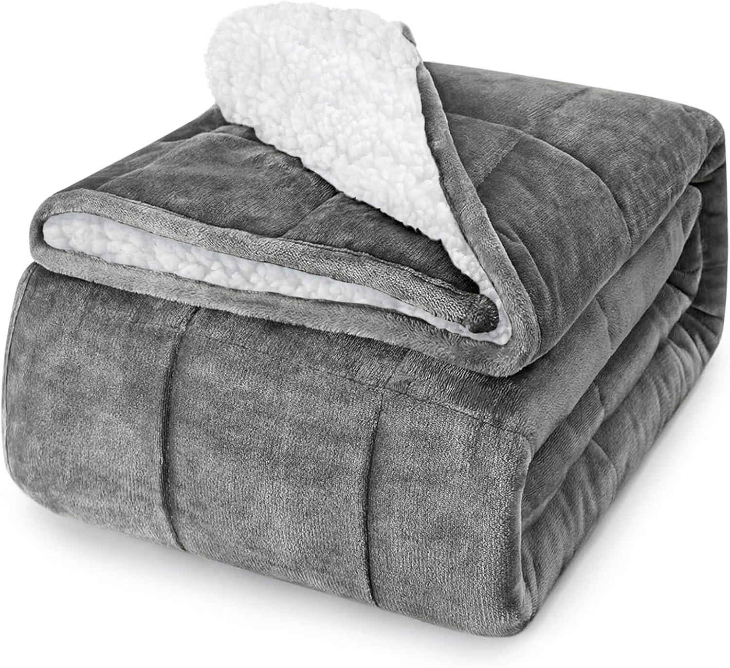 CYMULA Weighted Lap Blanket for Adults, Weighted Lap Pad Blanket for All Seasons (29" x 24" 7lbs, Purple) Travel Office Nap, Small Weighted Blanket for Sleeping