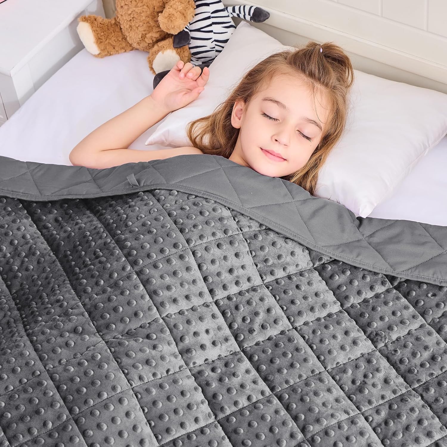 Weighted Lap Blanket for Adults 5lbs, 24"x29" Cooling Heavy Blanket, Portable Travel Weighted Blankets, Soft Small Blankets for Sleeping, Navy Blue