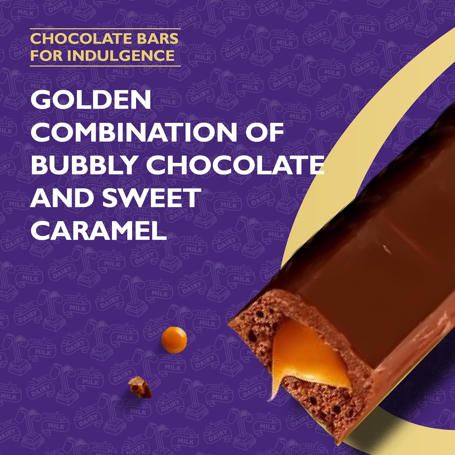 Cadbury Wispa Gold Chocolate Bar, Textured Milk Chocolate with Soft Caramel Centre, 48g (PACK OF 48) Cadbury