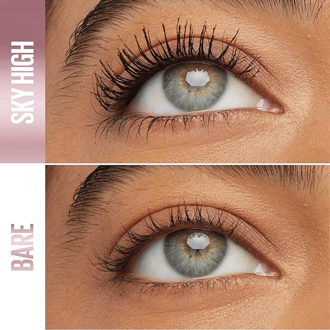 Maybelline Mascara, Lash Sensational Sky High Volumizing & Thickening, Eyelash Lengthening, Flake-Free Formula, Washable Mascara Infused with Bamboo Extract, Full Volume Mascara, Colour: Black