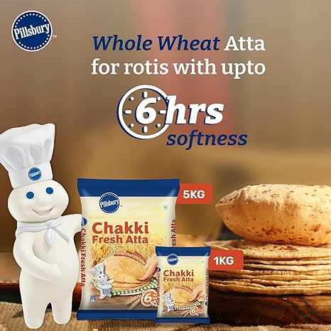 Pillsbury Whole Wheat Flour (Chakki Atta), 5 kg Pilsbury