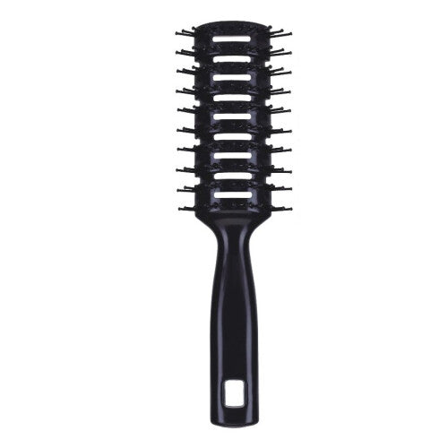 Flair Vent Hair Brush for Men & Women - Blow Drying & Styling Brush Black Soft Touch Handle Flair Brush