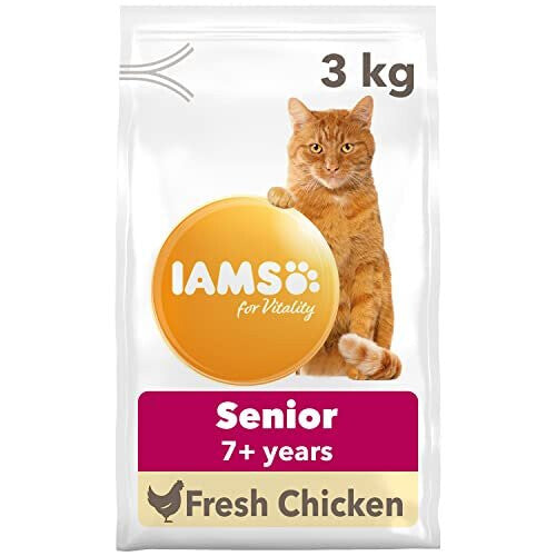 IAMS for Vitality Senior dry cat food with chicken - dry food for senior cats from 7 years of age, 3kg NORSONS