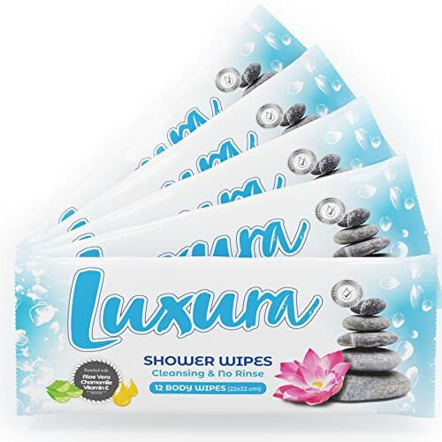 Luxura Shower Bed in Bath Body Wipes - No Rinse Bathing and Cleansing Wet Wipes for Adults Pack of 60 NORSONS