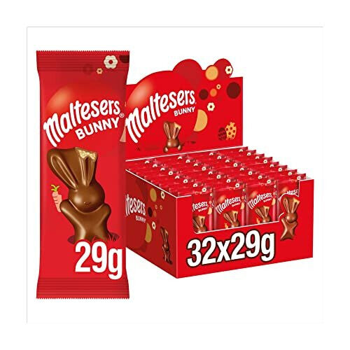 Maltesers Chocolate Easter Bunny Treat, Easter Egg Hunt, Easter Gifts, Chocolate Gift, 29g x 32 Maltesers